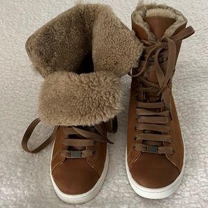Suede UGG shearling lined boot sneaker 9.5 women’s